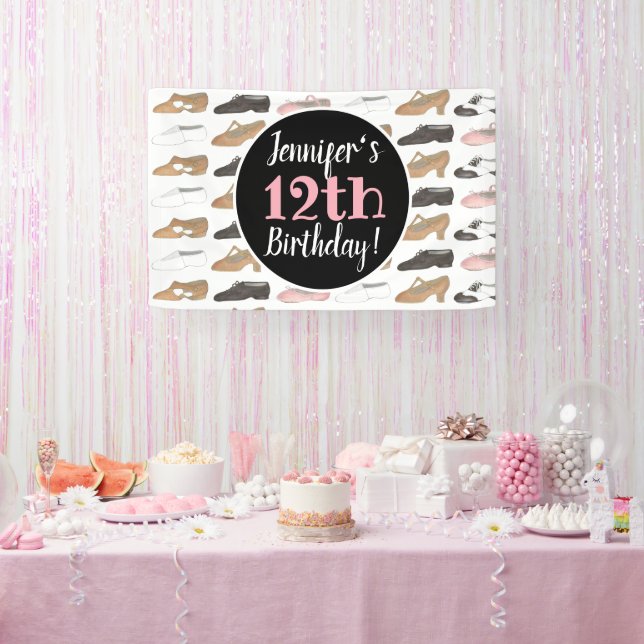 Dance Shoes Ballet Tap Jazz Lyrical Birthday Party Banner (Party)