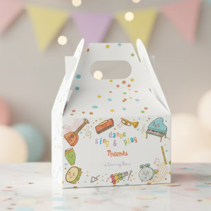 Dance sing and play kids birthday favour box