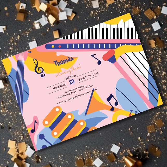 Dance sing and play kids birthday invitation (Creator Uploaded)