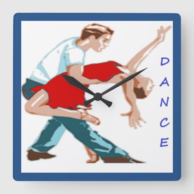DANCE SQUARE WALL CLOCK (Front)