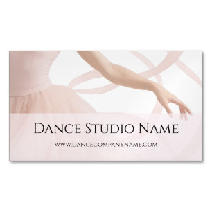 Dance Studio Ballet Dancer Pastel Pink Website Magnetic Business Card
