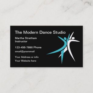 Dance Studio Lessons Instructor Business Card