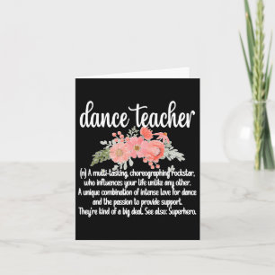 Dance Teacher Appreciation Women's Black Clic Fit Card