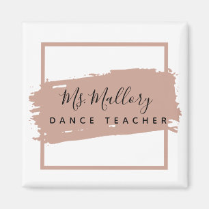 Dance Teacher Black and Rose Gold Personalised Magnet