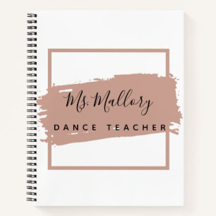 Dance Teacher Black and Rose Gold Personalised Notebook