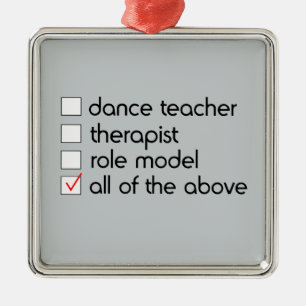 Dance Teacher Checklist Metal Tree Decoration