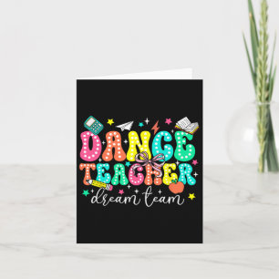 Dance Teacher Dream Team First Day Of School Retro Card