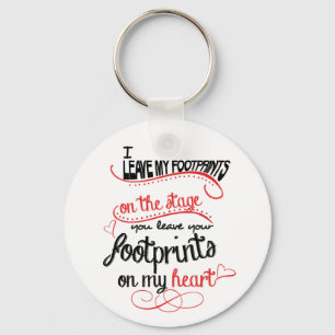 Dance Teacher - Footprints on the Heart Key Ring