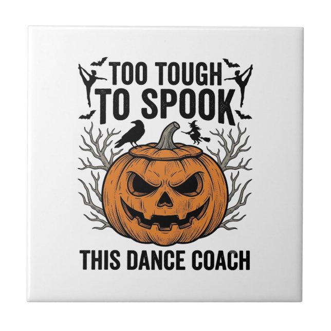 Dance Teacher Halloween Pumpkin Engraving Shirt De Tile (Front)
