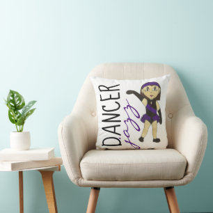 Dance Teacher Jazz Dancer Girl Recital Gift Purple Cushion