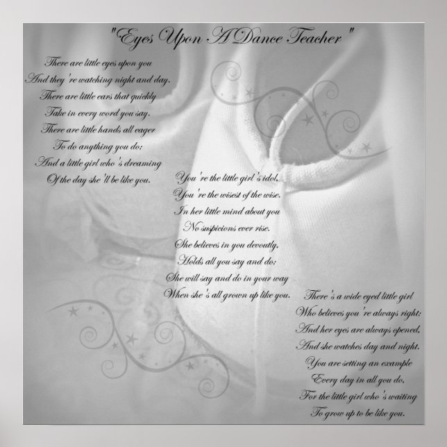 Dance Teacher Poem Poster (Front)