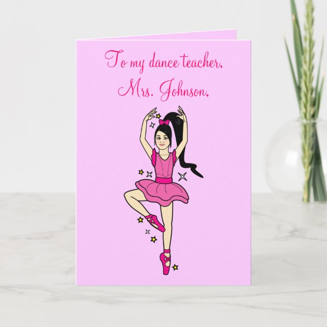 Dance Teacher Thank You Ballerina with Stars (Front)