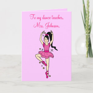 Dance Teacher Thank You Ballerina with Stars