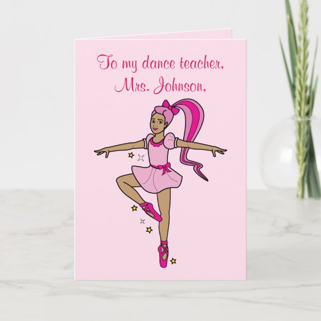 Dance Teacher Thank You Customisable Card (Front)