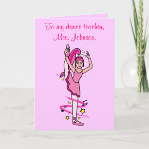 Dance Teacher Thank You Customisable Card