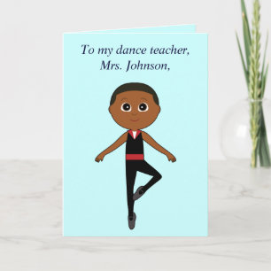 Dance Teacher Thank You from Boy Dancer Card