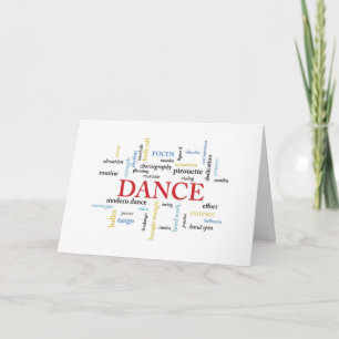 Dance Teacher Thank You in Words Card