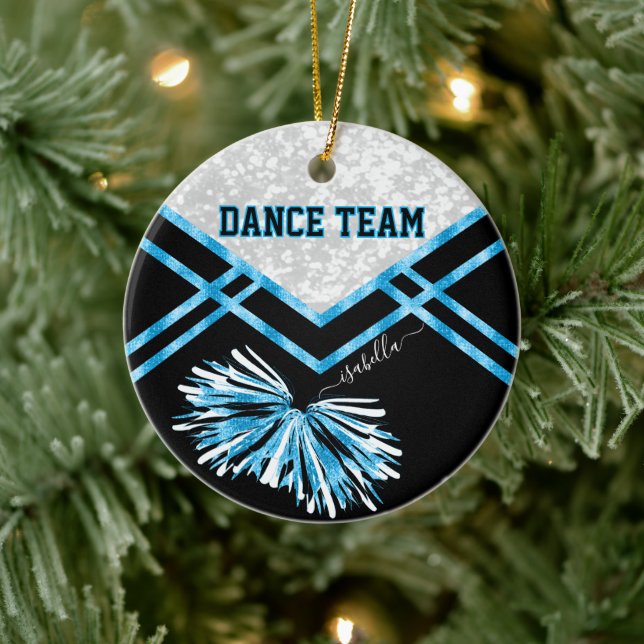 Dance Team Black, White and Baby Blue  Ceramic Tree Decoration (Tree)