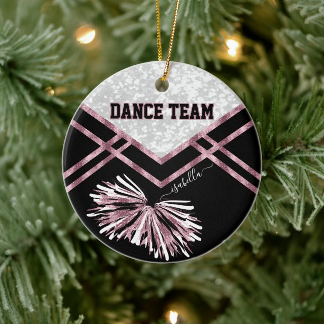 Dance Team Black, White and Pink Rose Ceramic Tree Decoration (Tree)