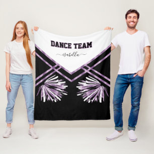 Dance Team Black, White and Purple Fleece Blanket