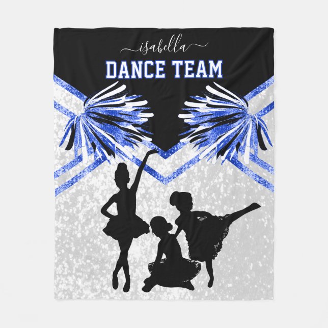 Dance Team Blue, Black and White   Fleece Blanke (Front)