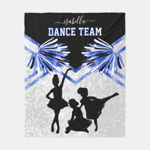 Dance Team Blue, Black and White   Fleece Blanke Blanket