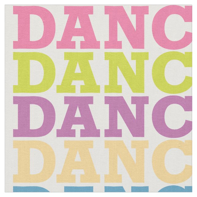 Dance Text Pattern Fabric (Close Up)