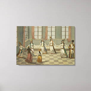 Dance that is fashionable with the Greek women of Canvas Print