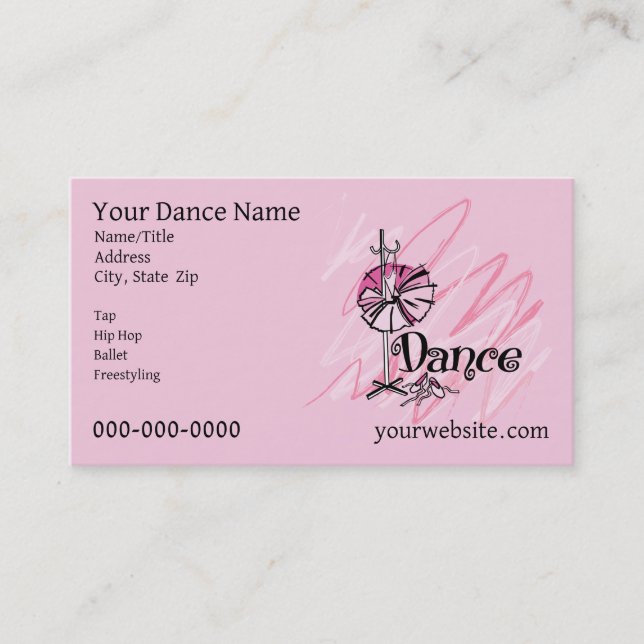 Dance Theme Business Card (Front)