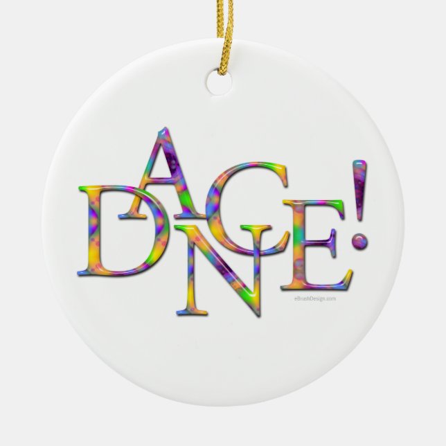 Dance! (Tie-dye) Ceramic Tree Decoration (Front)