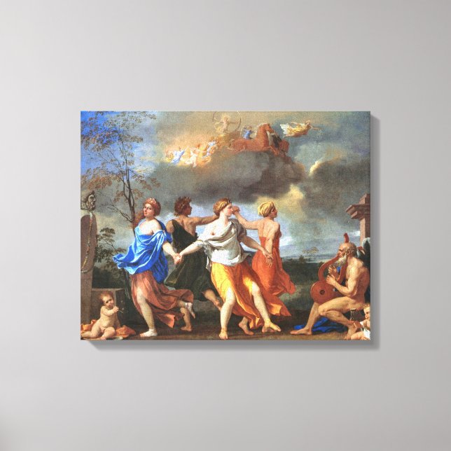 Dance to the Music of Time (by Nicholas Poussin) Canvas Print (Front)