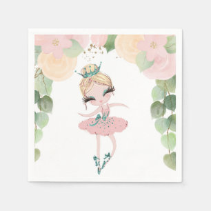 DANCE & TWIRL  BALLERINA BIRTHDAY   FLORAL  NAPKIN