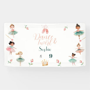Dance & twirl girl birthday party banner
