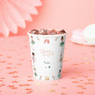 Dance & twirl girl birthday party paper cups