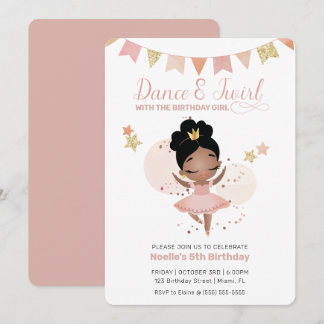 Dance & Twirl, Princess Ballerina Birthday Invitation