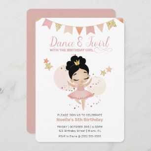 Dance & Twirl, Princess Ballerina Birthday Invitation