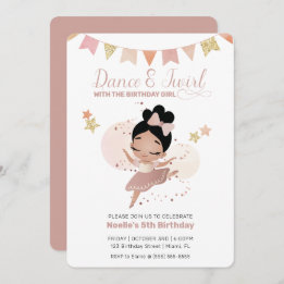 Dance & Twirl, Princess Ballerina Birthday Invitation