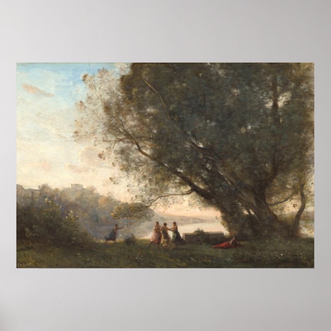 Dance Under Trees - Jean-Baptiste- Corot Fine Art Poster (Front)