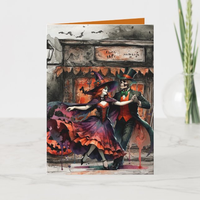 Dance Up Witches Halloween Card (Front)