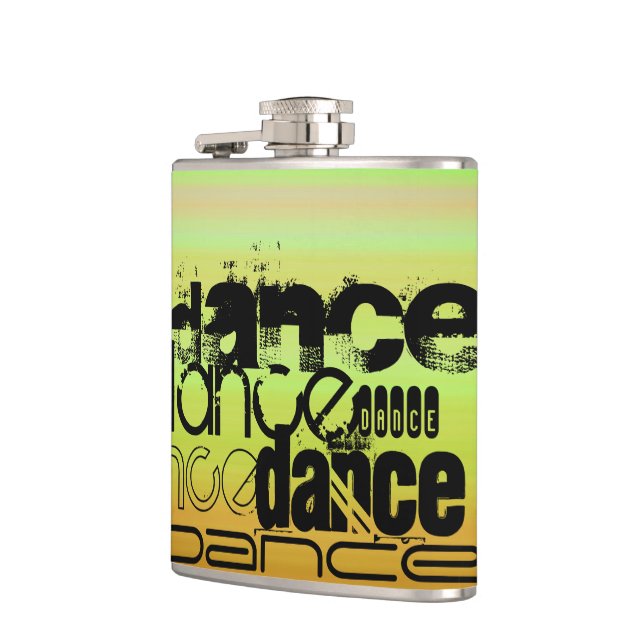 Dance; Vibrant Green, Orange, & Yellow Hip Flask (Left)