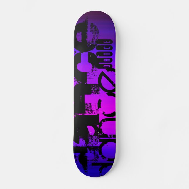 Dance; Vibrant Violet Blue and Magenta Skateboard (Front)