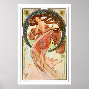 Dance - Vintage Art Nouveau by Alphonse Mucha Poster