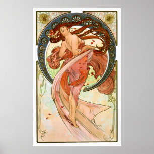 Dance - Vintage Art Nouveau by Alphonse Mucha Poster
