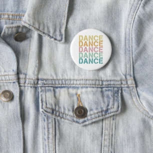 Dance Vintage Lettering For Retro Disco House 6 Cm Round Badge
