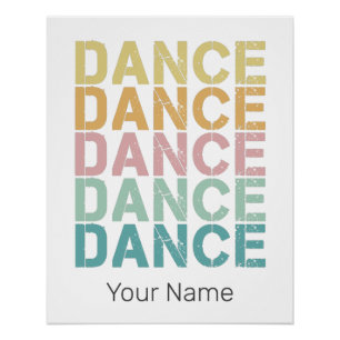 Dance Vintage Lettering For Retro Disco House Poster