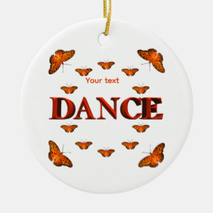 Dance with butterflies design ceramic tree decoration