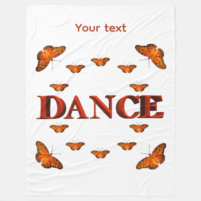 Dance with butterflies design fleece blanket (Front)