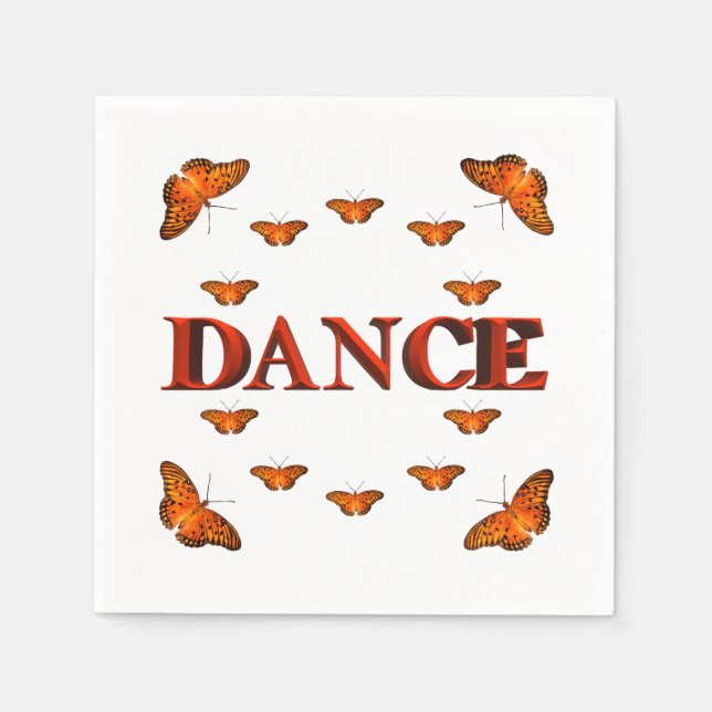 Dance with butterflies design napkin (Front)