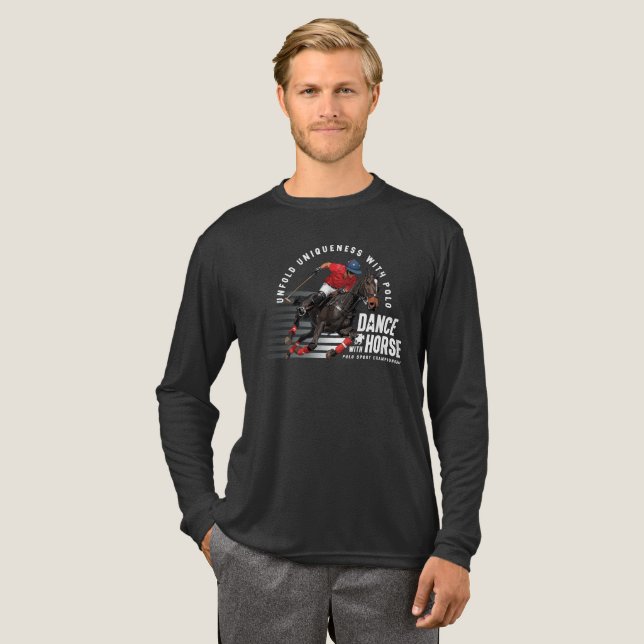 Dance with Horse (Dark mode) | Men Long Sleeve Tri-Blend Shirt (Full Front)
