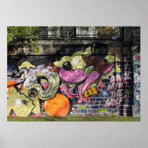 Dance With The Wolf Graffiti Poster